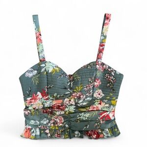 Bog collective Floral Print corset top, women's size M.